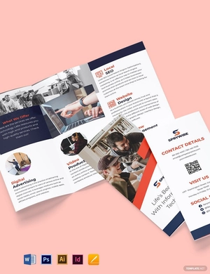 Tri-Fold IT Promotional Brochure Template