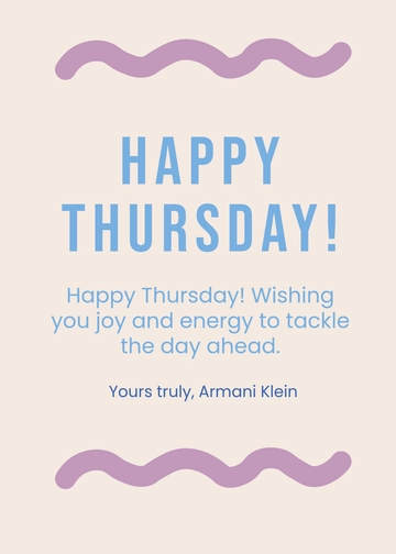Free Happy Thursday Greeting Template to Edit Online