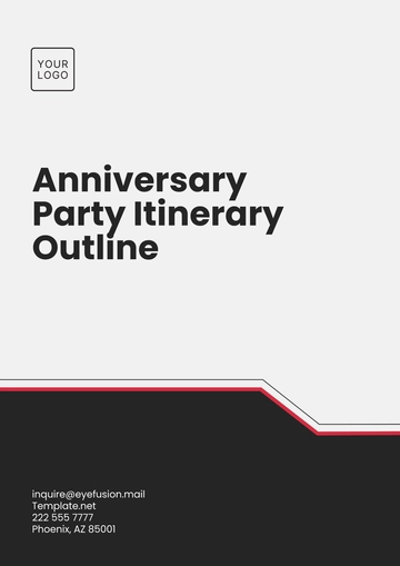Free Anniversary Party Itinerary Outline Template to Edit Online