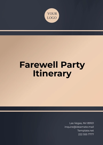 Free Farewell Party Itinerary Template to Edit Online