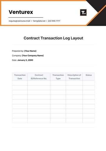 Free Contract Transaction Log Layout Template to Edit Online