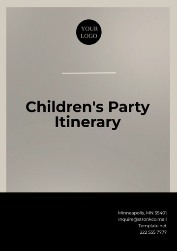 Free Children's Party Itinerary Template to Edit Online