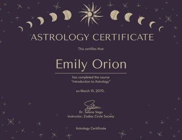 Free Astrology Certificate Stamp Template to Edit Online