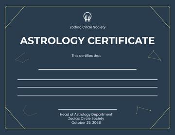 Free Astrology Certificate Blank Template to Edit Online