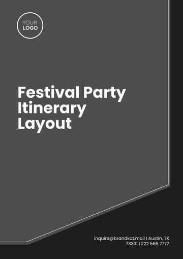 Free Festival Party Itinerary Layout Template to Edit Online