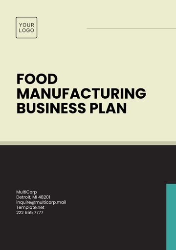 Free Food Manufacturing Business Plan Template to Edit Online
