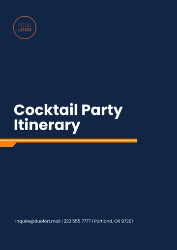 Free Cocktail Party Itinerary Template to Edit Online