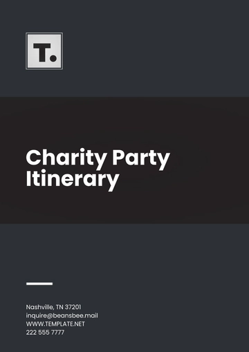 Free Charity Party Itinerary Template to Edit Online