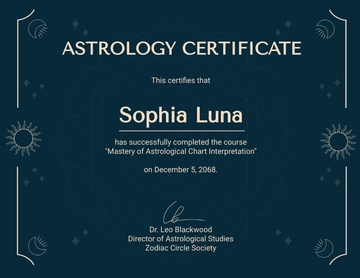Free Professional Astrology Certificate Template to Edit Online
