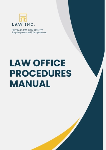Free Law Office Procedures Manual Template to Edit Online