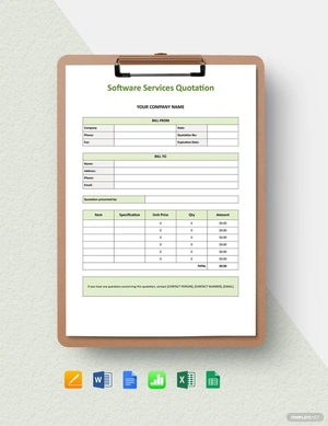 Software Services Quotation Template