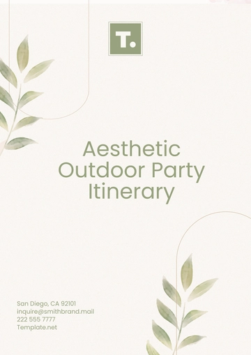 Free Aesthetic Outdoor Party Itinerary Template to Edit Online