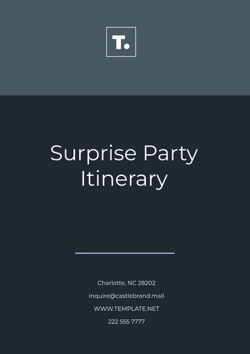 Free Surprise Party Itinerary Template to Edit Online