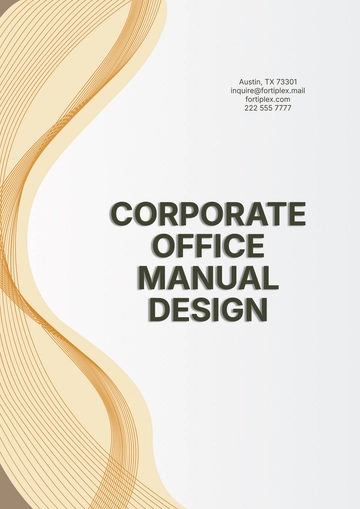 Free Corporate Office Manual Design Template to Edit Online