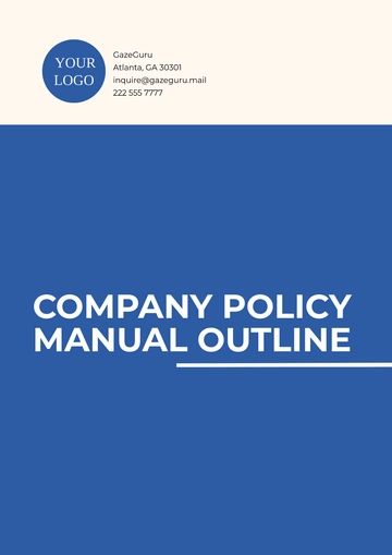 Free Company Policy Manual Outline Template to Edit Online