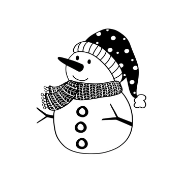Free Black and White Snowman Clipart to Edit Online