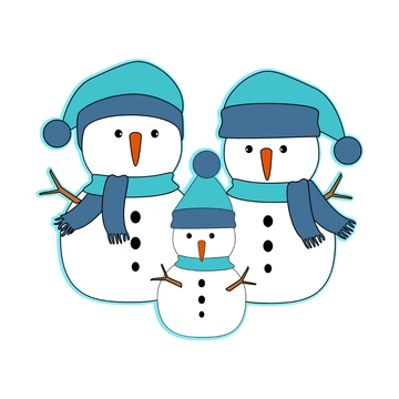 Free Snowman Family Clipart to Edit Online