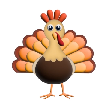 Free 3D Turkey Clipart to Edit Online