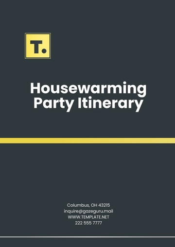 Free Housewarming Party Itinerary Template to Edit Online