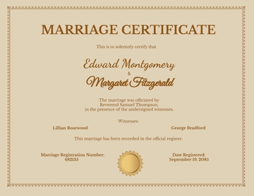 Free Antique Marriage Certificate Template to Edit Online
