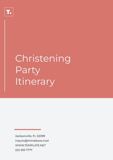 Free Christening Party Itinerary Template to Edit Online
