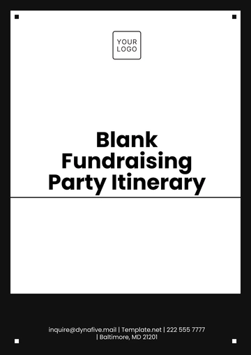 Free Blank Fundraising Party Itinerary Template to Edit Online