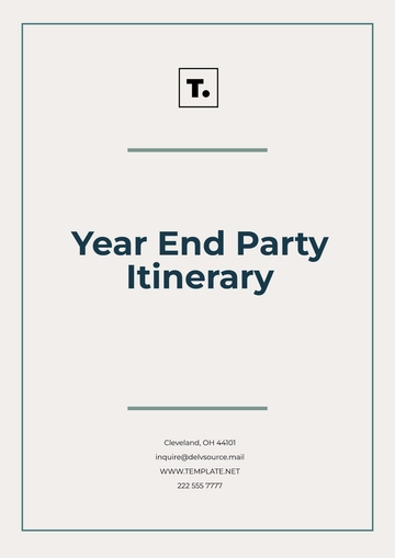 Free Year End Party Itinerary Template to Edit Online