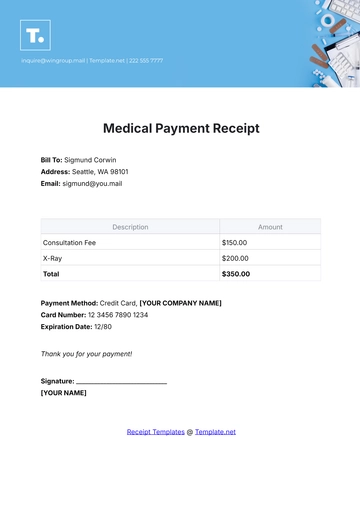 Free Medical Payment Receipt Template to Edit Online