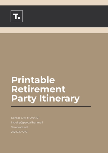 Free Printable Retirement Party Itinerary Template to Edit Online