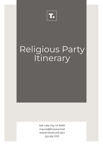 Free Religious Party Itinerary Template to Edit Online