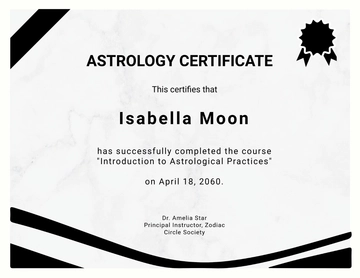 Free Editable Astrology Certificate Template to Edit Online