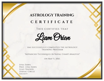 Free Astrology Training Certificate Template to Edit Online