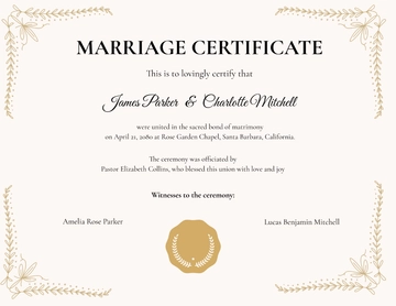 Free Keepsake Marriage Certificate Template to Edit Online