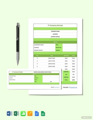 Sample IT Company Receipt Template