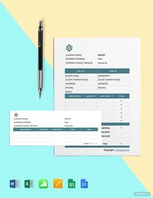 Blank Software Receipt Template