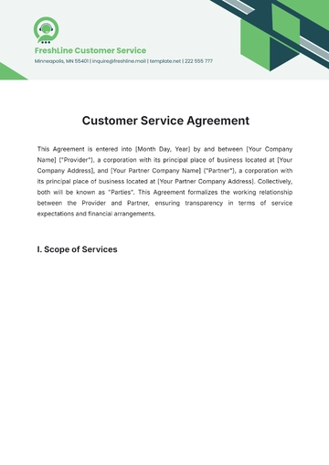 Free Customer Service Agreement Template to Edit Online