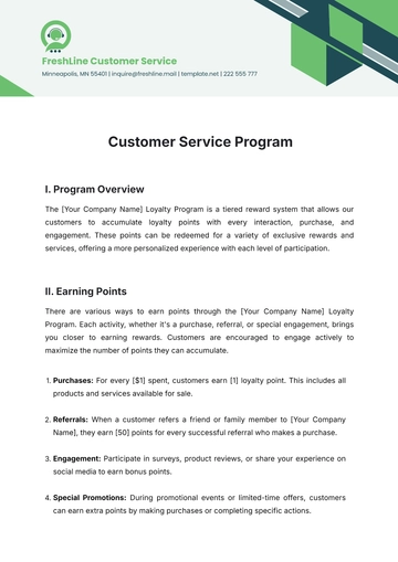 Free Customer Service Program Template to Edit Online