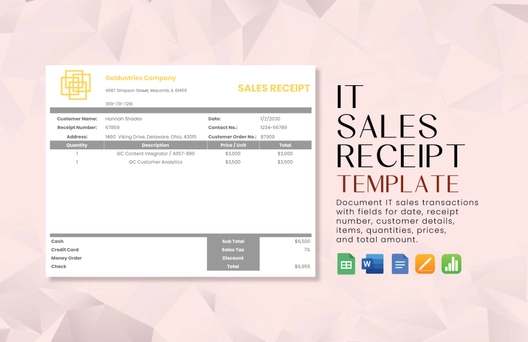 IT Sales Receipt Template