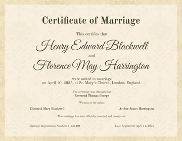 Free Vintage Marriage Certificate Template to Edit Online