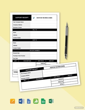 IT Support Receipt Template