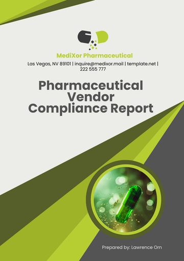 Free Pharmaceutical Vendor Compliance Report Template to Edit Online