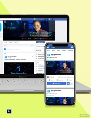 IT Company Facebook Cover Page Template