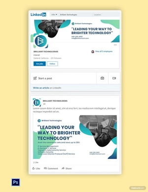 IT Company LinkedIn Brand Image Template