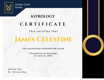 Free Astrology Certificate Design Template to Edit Online