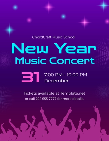 Free New Year Music Concert Flyer Template to Edit Online