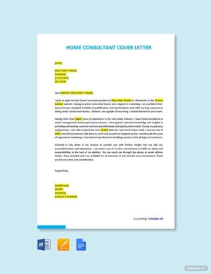 Home Consultant Cover Letter