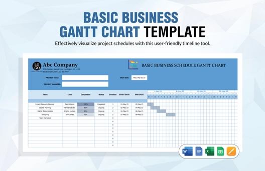 Basic Business Gantt Chart Template