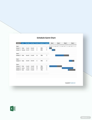 Basic Schedule Gantt Chart Template