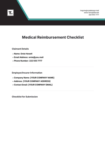 Free Medical Reimbursement Checklist Template to Edit Online