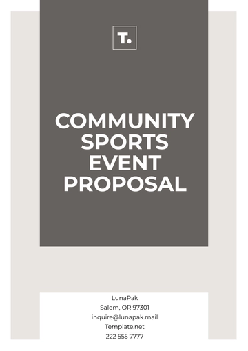 Free Community Sports Event Proposal Template to Edit Online